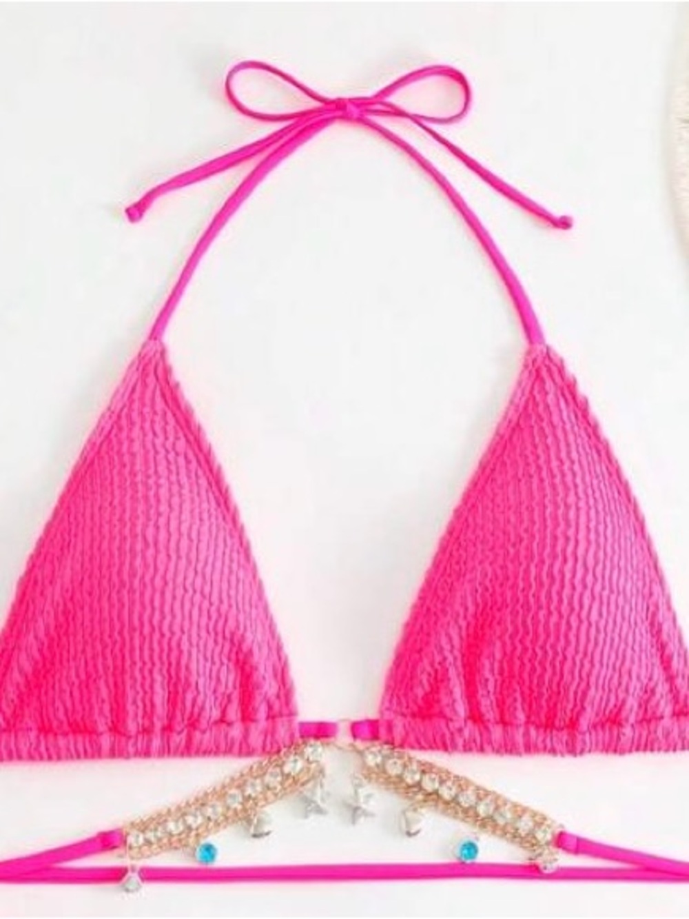 Brand New Hot Pink Triangle Bikini Top